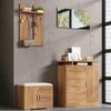 Flur-Garderoben-Set 140x35x133 cm, natur mit Schuhschrank, Bank, Haken & Spiegel Bild 2