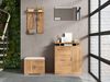 Flur-Garderoben-Set 140x35x133 cm, natur mit Schuhschrank, Bank, Haken & Spiegel Bild 3