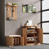 Flur-Garderoben-Set 140x35x133 cm, natur mit Schuhschrank, Bank, Haken & Spiegel Bild 4