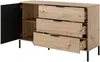 Vente-unique - ARIADA Kommode Holz, Platte SchwarzBeige - B 39,5 cm x H 81,4 cm x L 137,3 cm Bild 4