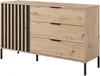 Vente-unique - ARIADA Kommode Holz, Platte SchwarzBeige - B 39,5 cm x H 81,4 cm x L 137,3 cm Bild 2