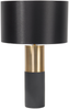 'Darling' Tischlampe Grau und Gold Metall 61 cm runder Stoffschirm Schwarz Lampenfuß Säulenform Kabel mit Schalter Moderner Look Bild 1