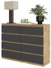 Furnica Kommode GABRIEL 8 Schubladen-Votan Eiche H92cm B120cm T33cm Bild 4