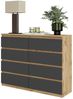 Furnica Kommode GABRIEL 8 Schubladen-Votan Eiche H92cm B120cm T33cm Bild 5