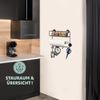 Küchen-Organizer mit Ablage, Haken und Küchenrollenhalterung zur Wandmontage, zum Kleben oder Bohren Bild 2
