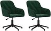 vidaXL Esszimmerstühle 2 Stk. Drehbar Dunkelgrün Samt 3103379 Bild 2