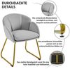 Yaheetech Esszimmerstuhl Polsterstuhl Lehnstuhl, mit Metallbeinen Gold, für Schminktisch, in Blumenform Bild 3