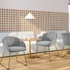 Yaheetech Esszimmerstuhl Polsterstuhl Lehnstuhl, mit Metallbeinen Gold, für Schminktisch, in Blumenform Bild 2
