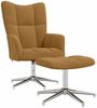 vidaXL Relaxsessel mit Hocker Braun Samt [328136] Bild 2