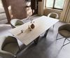Esstisch Edge 180-220x100 Keramik Laminam® Travertino Bianco Creme-Weiß Spider Flachstahl Edelstahl ausziehbar Bild 4
