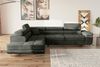 Stylefy Marokko Ecksofa Dunkelgrau Velours MONOLITH Links Bild 3