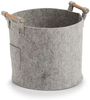 ZELLER 14393 runder Aufbewahrungskorb aus Filz/Holz, grau ca. Ø 31,5 cm × 28 cm Bild 1