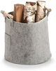 ZELLER 14393 runder Aufbewahrungskorb aus Filz/Holz, grau ca. Ø 31,5 cm × 28 cm Bild 3