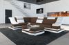 Stoff Ecksofa Bianchi L Form - Mikrofaserstoff - dunkelbraun-weiß - Links Bild 2