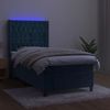 vidaXL Boxspringbett mit Matratze & LED Dunkelblau 100x200 cm Samt 3139731 Bild 3