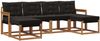 vidaXL Outdoor-Sofagarnitur mit Kissen 6 pcs Natürlich und Schwarz 3368923 Bild 2