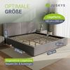 Juskys Polsterbett Salerno 180 x 200 cm – Cord Grau, modernes Bett mit Kopf- & Fußteil, stabilem Holz- & Metallrahmen, Lattenrost, 500 kg Tragkraft Bild 3