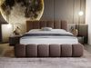 GRAINGOLD Cloud Bett 120x200, Polsterbett ohne Bettkasten, Velvet-Stoff, mit Lattenrost, Braun Bild 3