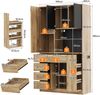 Merax Küchenschrank mit 4-stöckigem Auszieh-Gewürzregal, verstellbaren Einlegeböden, LED-Beleuchtung & Steckdose, Natur, 185x105x40 cm Bild 4