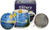 DUO ART GALLERY Fassbecher 430 ml mit Teesieb STARRY NIGHT inspired by Van Gogh, New Bone China Porzellan Bild 3