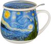 DUO ART GALLERY Fassbecher 430 ml mit Teesieb STARRY NIGHT inspired by Van Gogh, New Bone China Porzellan Bild 2