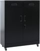 Aktenschrank HWC-O89, Stahlschrank Büroschrank, Rollen Türen Schubladen abschließbar Metall 116x90x40cm ~ schwarz Bild 5