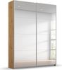 rauch Kleiderschrank, Schwebetürenschrank SUBITO, 2-türig, 2 Spiegeltüren, Eiche Artisan, 136 x 197 x 61 cm Bild 3
