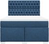 vidaXL Boxspringbett mit Matratze Blau 140x200 cm Stoff 3290524 Bild 4