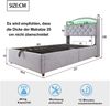 Merax Kinder Polsterbett 90x200, Samt Einzelbett Multifunktionsbett mit Stauraum mit LED und USB Grau Bild 4
