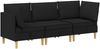 vidaXL Wohnzimmergarnitur mit Kissen mit Speicher 3 pcs Schwarz Stoff 3413683 Bild 2