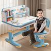 Verstellbares Kinderschreibtisch-Set mit Stuhl, höhenverstellbar für eine ergonomische Lernhaltung, Blau, 75 × 48 × 101 cm Bild 2