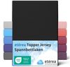 etérea Jersey Topper Spannbettlaken Spannbetttuch Schwarz 90x200 - 100x200 cm Bild 2