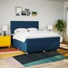 vidaXL Boxspringbett mit Matratze Blau 180x200 cm Stoff 3291358 Bild 3