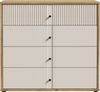 Forte RANKIN Kommode 100 110, Kommode mit 4 Schubladen, Modernes Sideboard, Holzwerkstoff, Mauvella Eiche Holzdekor / Sand, 104,8 cm breit x 95,9 cm hoch x 42 cm tief Bild 2