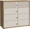 Forte RANKIN Kommode 100 110, Kommode mit 4 Schubladen, Modernes Sideboard, Holzwerkstoff, Mauvella Eiche Holzdekor / Sand, 104,8 cm breit x 95,9 cm hoch x 42 cm tief Bild 3