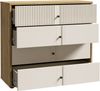 Forte RANKIN Kommode 100 110, Kommode mit 4 Schubladen, Modernes Sideboard, Holzwerkstoff, Mauvella Eiche Holzdekor / Sand, 104,8 cm breit x 95,9 cm hoch x 42 cm tief Bild 5
