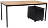 Schreibtisch und Stahl Rollcontainer, 3 Schübe, Buche, 160x80x75 cm Bild 2
