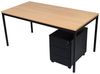 Schreibtisch und Stahl Rollcontainer, 3 Schübe, Buche, 160x80x75 cm Bild 3