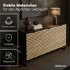 Bellamio 'Luvua' Kommode, schwarz/Eichenoptik, mit Metallfüßen, 80x40x135 cm, Sideboard mit 3 Türen und 6 Fächern Bild 3