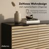 Bellamio 'Luvua' Kommode, schwarz/Eichenoptik, mit Metallfüßen, 80x40x135 cm, Sideboard mit 3 Türen und 6 Fächern Bild 5