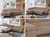 Mks Möbel 'Peter L-form' Ecksofa mit Bettfunktion, Bettkasten & einstellbaren Kopfstützen, Braun, Cord, links Bild 2