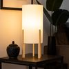 Tischleuchte, Holz, natur, Textilschirm, beige, H 40 cm Bild 3