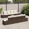 vidaXL Garten-Sofa-Set mit Kissen 8 pcs Braun und Creme Poly-Rattan 3355657 Bild 3