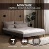Homestyle4u Polsterbett mit Lattenrost, Grau, 140x200 cm Bild 4