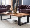 Wohnling Couchtisch FB51445 Sheesham 115 x 35 x 60 cm Massiv Holz Sofatisch mit Metallgestell Bild 4