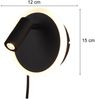 2er SET LED Wandlampen Schwarz mit Leselampe & Stecker, Ø 15cm Bild 4