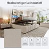 Merax Polsterbett Doppelbett 180*200cm mit LED-Beleuchtung und USB-Steckdose, Kopfteil mit Einlegeböden und Stauraum, Mit Hydraulik für die Lagerung, Leinenstoff, Beige Bild 5