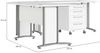Dmora Schreibtisch Megh, Mehrzweckschreibtisch, Bürotisch für PC, Eckschreibtisch, 230x200 h75 cm, Weiß und Grau Bild 3