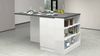 Dmora Kücheninsel Abern, Mehrzweckschrank, Küchenzeile Schrank, Zusätzlicher Tisch, 100 % Made in Italy, 160 x 90 x 90 cm, glänzendes Weiß und Schiefer Bild 2