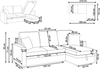 Eckschlafsofa 3-Sitzer NASSJO Kunstleinen Grau linksseitig Bild 2